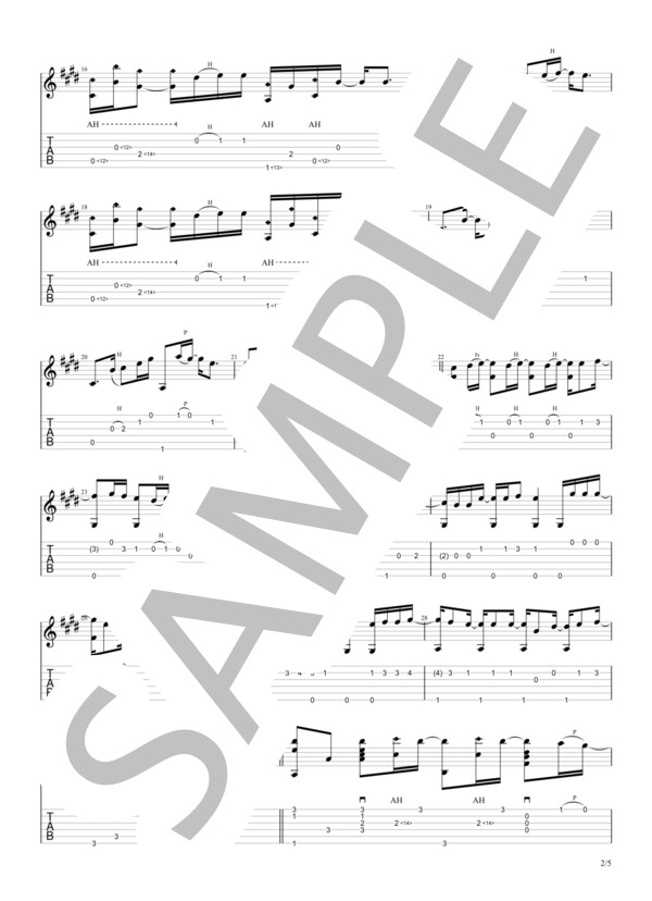 StarRingChild (澤野 弘之) / ギターソロ 中〜上級 - サンプル譜面 2/5