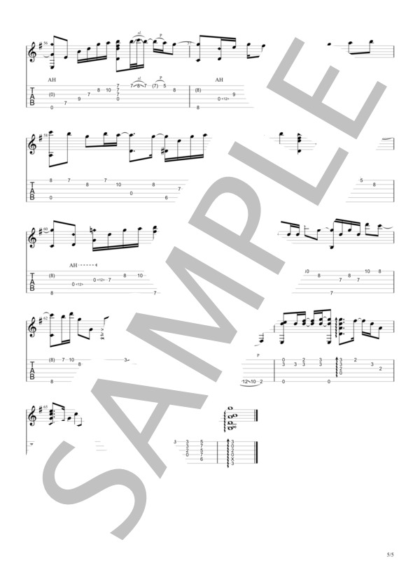 StarRingChild (澤野 弘之) / ギターソロ 中〜上級 - サンプル譜面 5/5