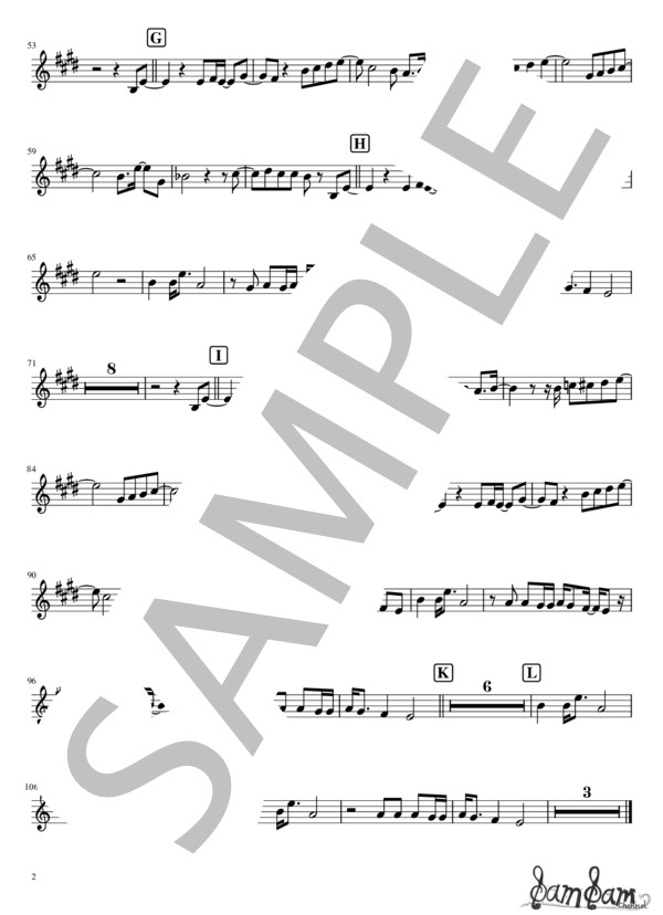 フレア【全移調譜】 (Superfly) / 全て 中級 - サンプル譜面 2/5