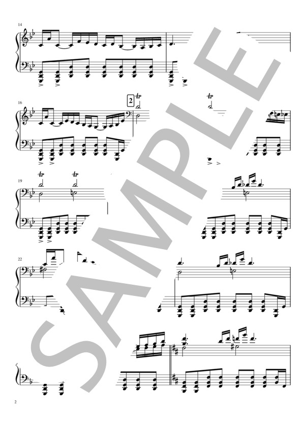 【上級】テーマ・オブ・半沢直樹 ～Main Title～ / Piano Solo (服部 隆之) / ピアノソロ 上級 - サンプル譜面 2/5