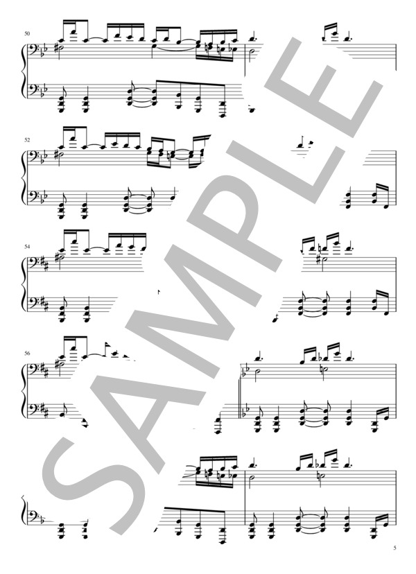 【上級】テーマ・オブ・半沢直樹 ～Main Title～ / Piano Solo (服部 隆之) / ピアノソロ 上級 - サンプル譜面 5/5