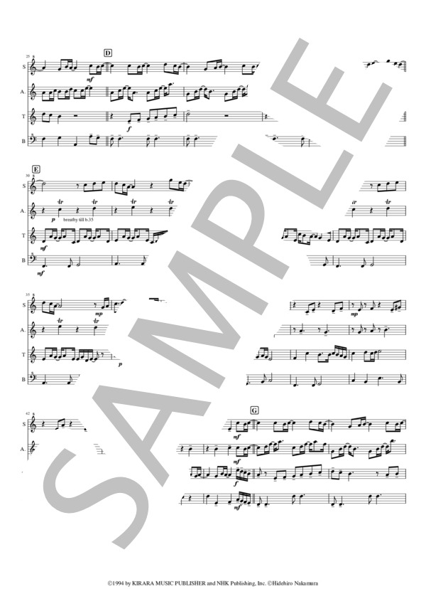 4本のリコーダーのための「春よ、来い」 (松任谷 由実) / アンサンブルリコーダー 中〜上級 - サンプル譜面 3/5