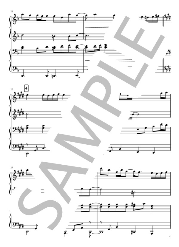 【連弾 3種】炎 / LiSA / 劇場版「鬼滅の刃」無限列車編 主題歌 / ピアノ連弾 上級 - サンプル譜面 3/5