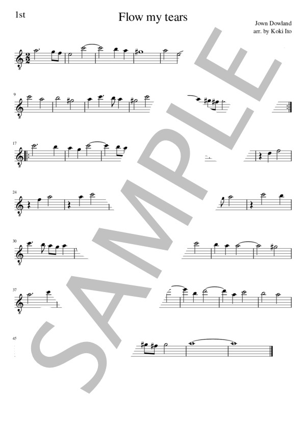 流れよわが涙 Flow my tears(J.ダウランド) ギターデュオアレンジ (ジョン・ダウランド) / 中〜上級 - サンプル譜面 4/5