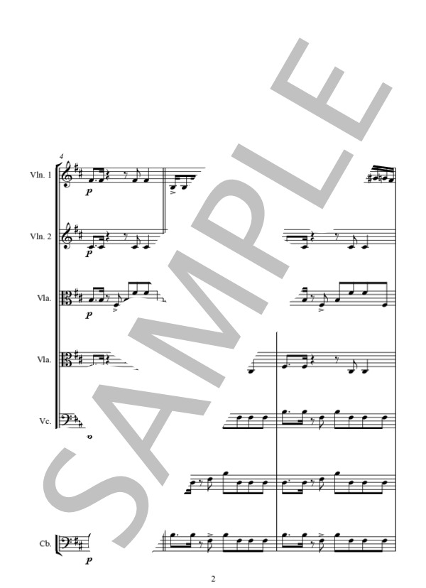 ESCUALO 鮫 (アストル・ピアソラ) / アンサンブル弦楽 上級 - サンプル譜面 2/5