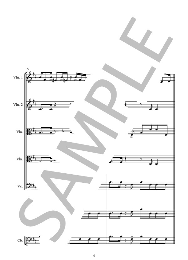 ESCUALO 鮫 (アストル・ピアソラ) / アンサンブル弦楽 上級 - サンプル譜面 5/5