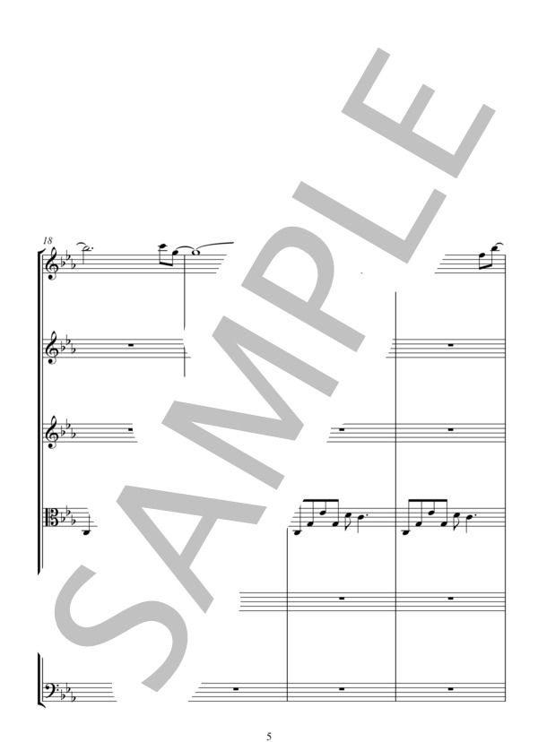 シータの決意 天空の城ラピュタ(Castle in the Sky)から (久石 讓) / アンサンブル弦楽 中〜上級 - サンプル譜面 5/5