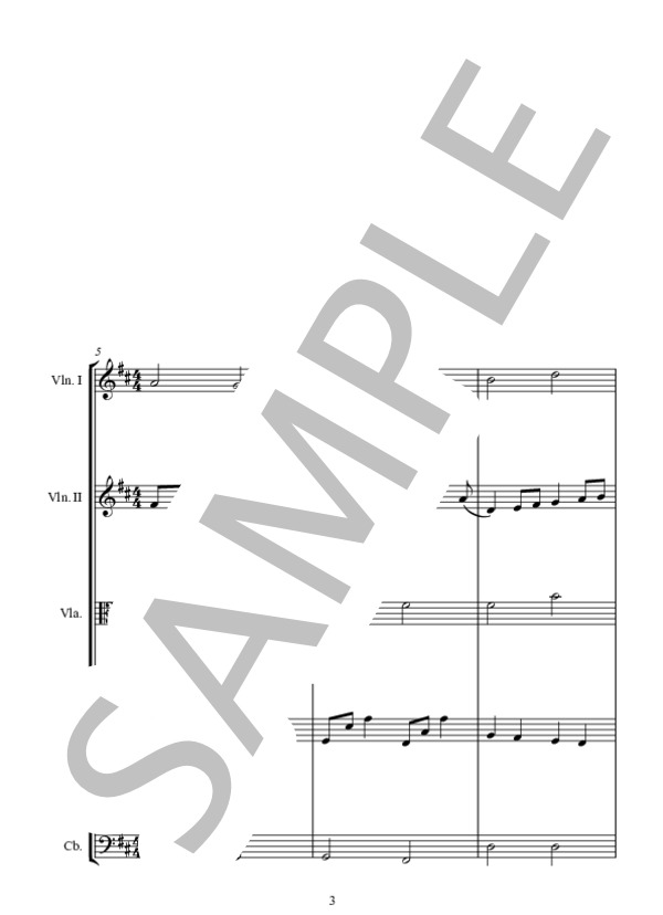 LADIES IN LAVENDER ラヴェンダーの咲く庭で (ナイジェル・ヘス) / アンサンブル弦楽 中〜上級 - サンプル譜面 3/5