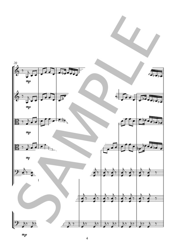 INTERMEZZO   (EL CID MARCH) (ミクロス・ローザ) / アンサンブル弦楽 中〜上級 - サンプル譜面 4/5