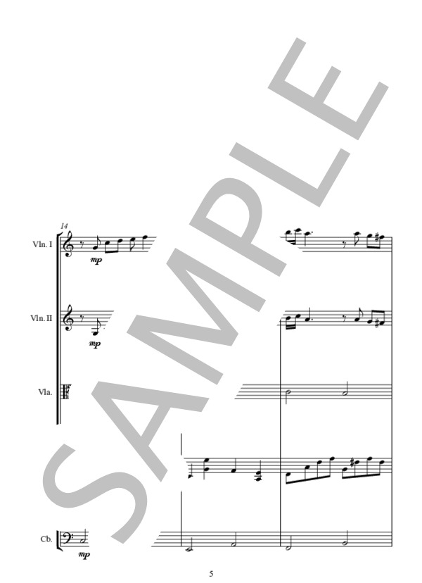Friends (久石 譲) / アンサンブル弦楽 中〜上級 - サンプル譜面 5/5