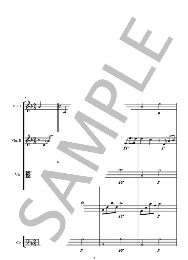 la pioggia (久石 讓) / アンサンブル弦楽 中〜上級 - サンプル譜面 3/5