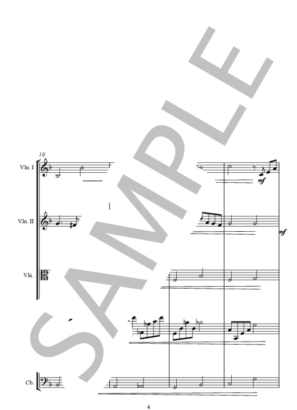 la pioggia (久石 讓) / アンサンブル弦楽 中〜上級 - サンプル譜面 4/5