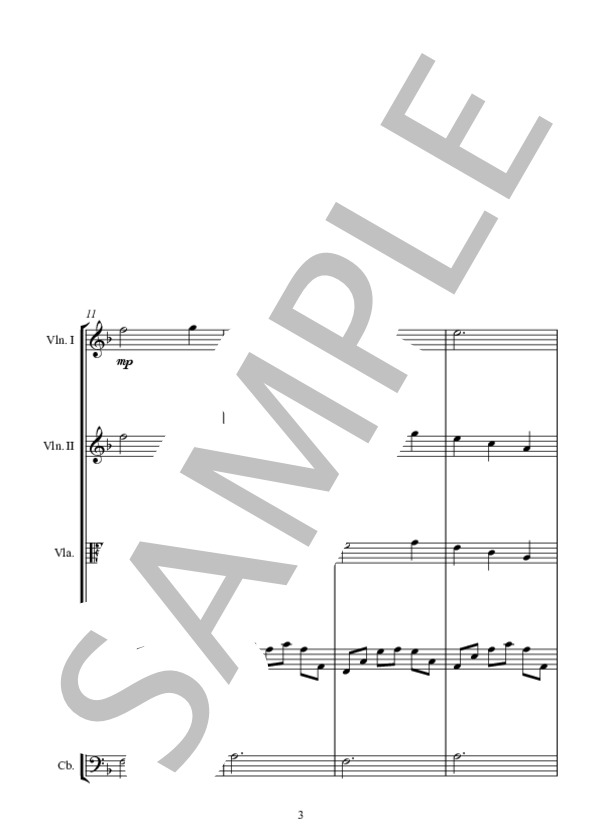 WATERMARK (ENYA) / アンサンブル弦楽 中〜上級 - サンプル譜面 3/5