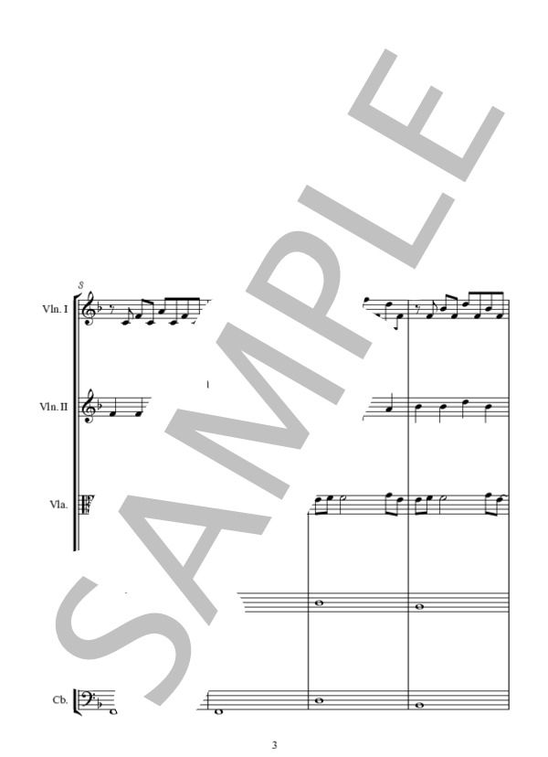 ONLY TIME オンリータイム (ENYA) / アンサンブル弦楽 中〜上級 - サンプル譜面 3/5