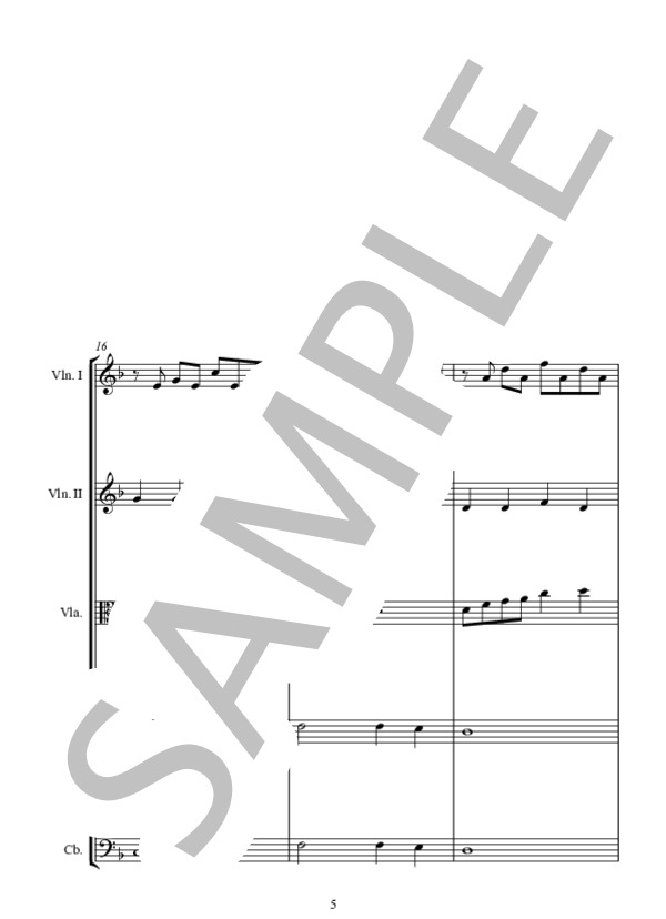 ONLY TIME オンリータイム (ENYA) / アンサンブル弦楽 中〜上級 - サンプル譜面 5/5