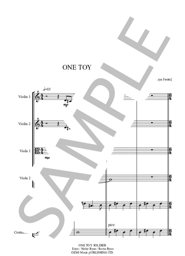ONE TOY SOLDIER (ENYA) / アンサンブル弦楽 中〜上級 - サンプル譜面 1/5