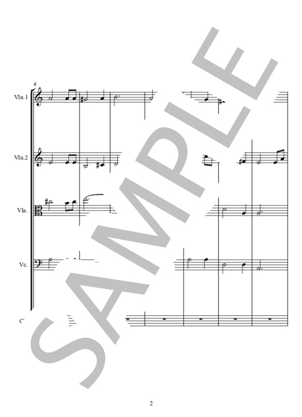 AMAZING GRACE アメージング グレース (不詳) / アンサンブル弦楽 中級 - サンプル譜面 2/5