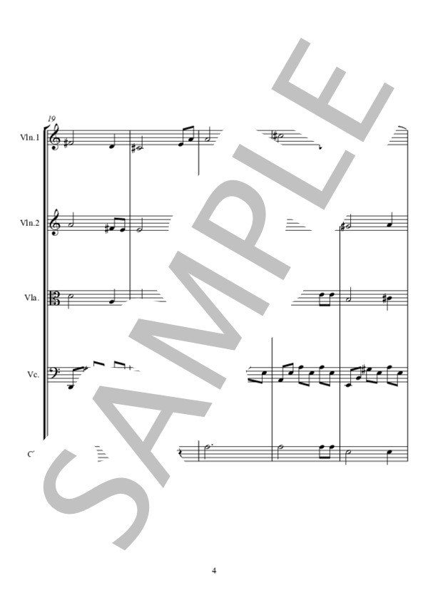 AMAZING GRACE アメージング グレース (不詳) / アンサンブル弦楽 中級 - サンプル譜面 4/5