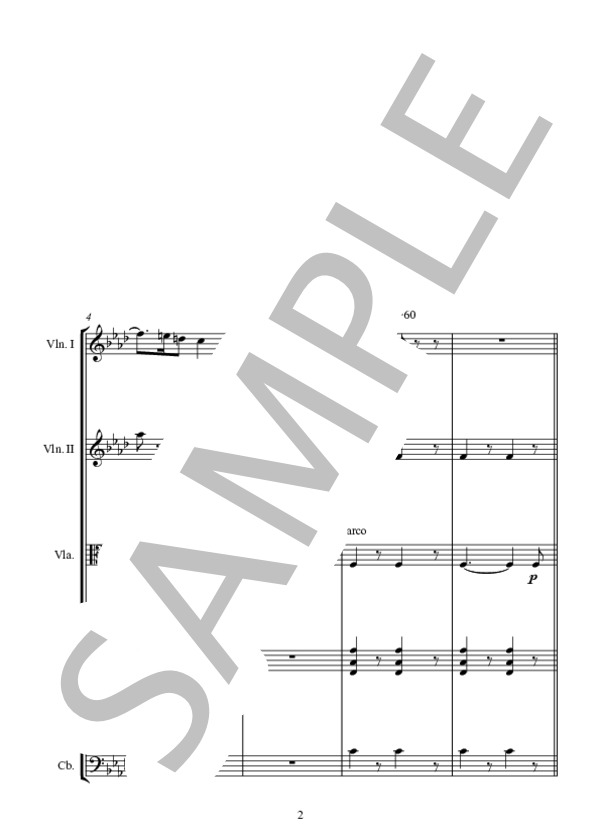 グリーンスリーブス(Greensleeves) (不詳) / アンサンブル弦楽 中〜上級 - サンプル譜面 2/5