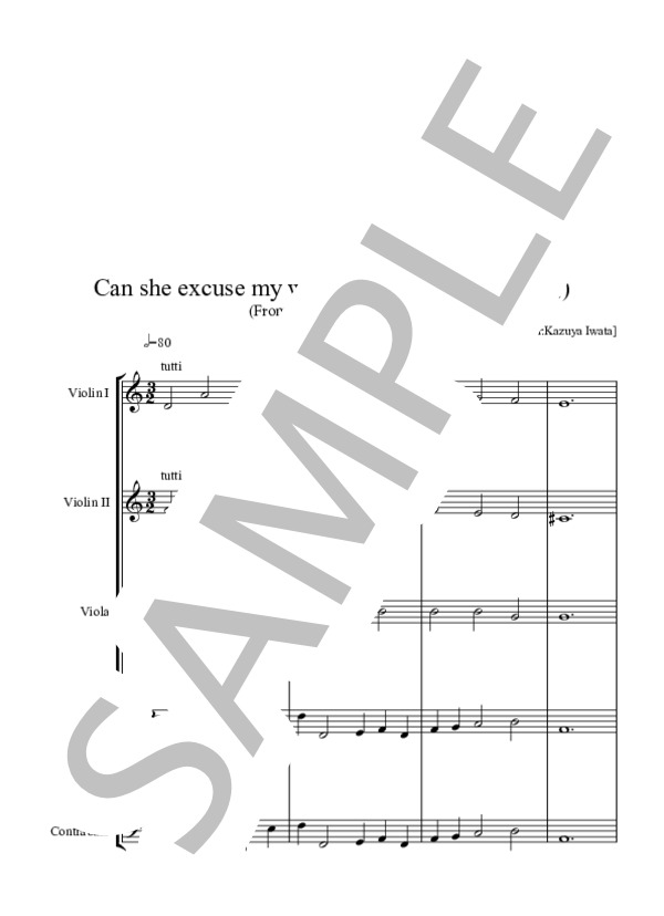 CAN SHE EXCUSE MY WRONGS ぼくの受けた苦しみを (ジョン・ダウランド) / アンサンブル弦楽 中級 - サンプル譜面 1/5