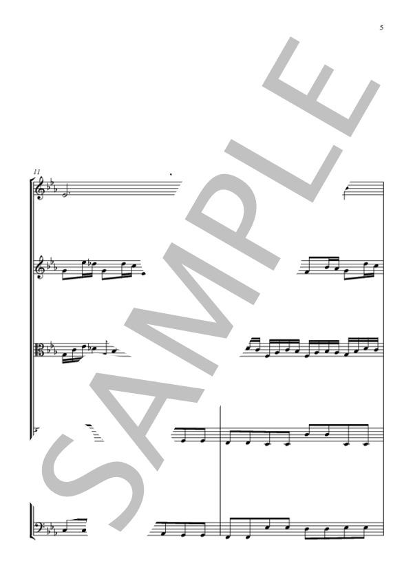 コラール・プレリュード BWV.639  主イエス・キリストよ、我汝に呼ばわる (ヨハン・セバスチャン・バッハ) / アンサンブル弦楽 中級 - サンプル譜面 5/5