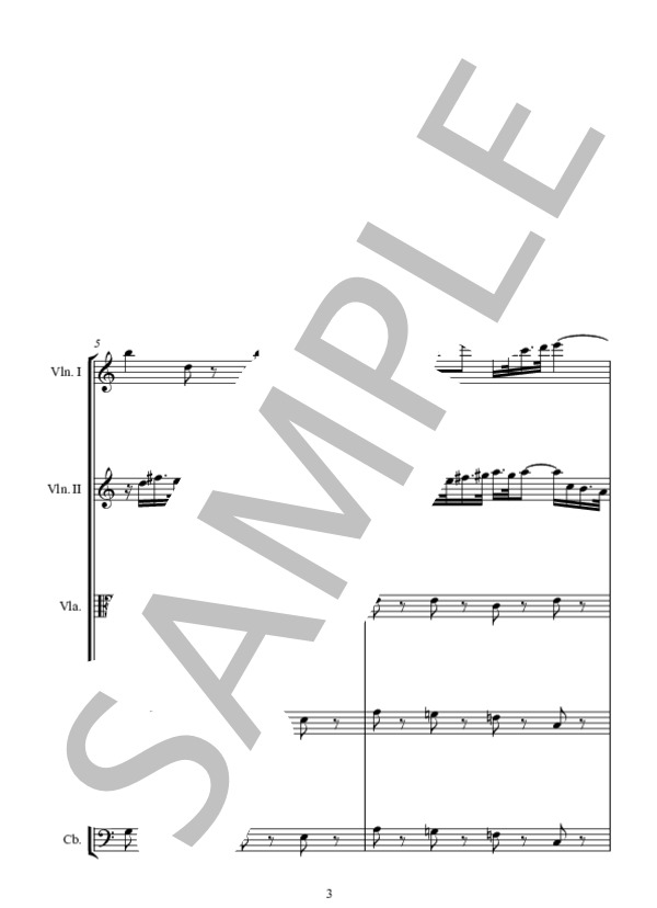 SINFONIA カンタータ  BWV.182  天の王よ、よくぞ来ませリ から (ヨハン・セバスチャン・バッハ) / アンサンブル弦楽 中級 - サンプル譜面 3/5