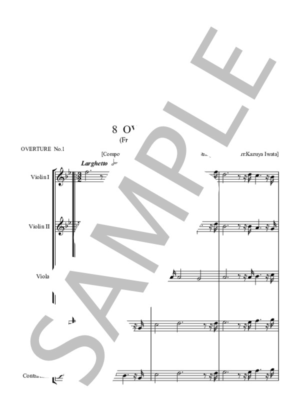 8つの序曲(12序曲集からNo 1・2・3・5・7・8・9・10番） (ウィリアム・ボイス) / アンサンブル弦楽 中〜上級 - サンプル譜面 1/5