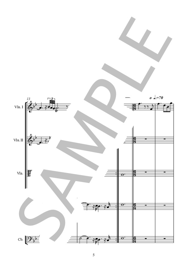 8つの序曲(12序曲集からNo 1・2・3・5・7・8・9・10番） (ウィリアム・ボイス) / アンサンブル弦楽 中〜上級 - サンプル譜面 5/5