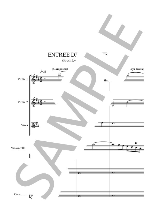 歌劇「ボレアド」から 詩の女神 ポリムニの入場 (ジャン=フィリップ・ラモー) / アンサンブル弦楽 上級 - サンプル譜面 1/5