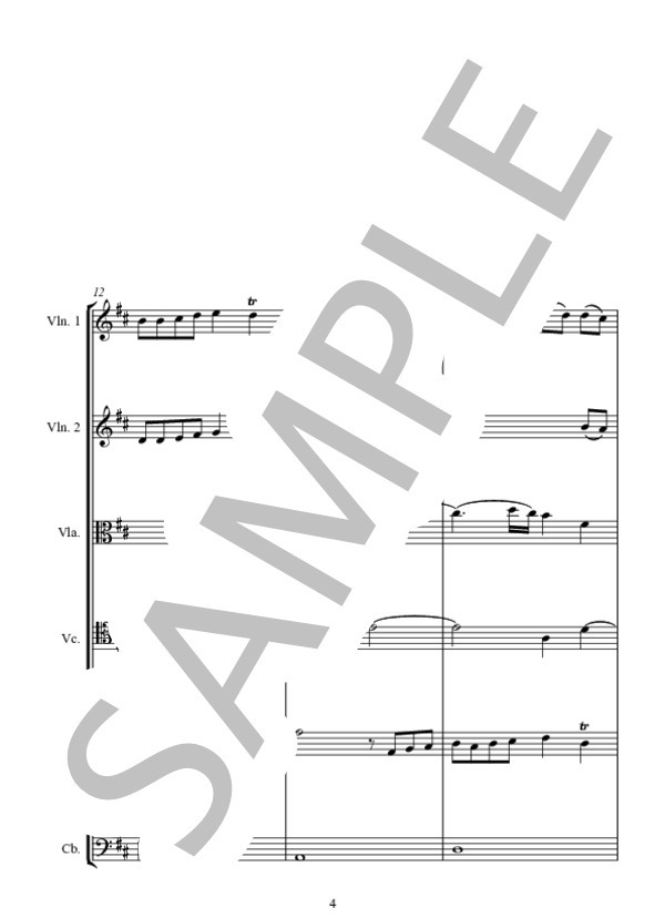 歌劇「ボレアド」から 詩の女神 ポリムニの入場 (ジャン=フィリップ・ラモー) / アンサンブル弦楽 上級 - サンプル譜面 4/5