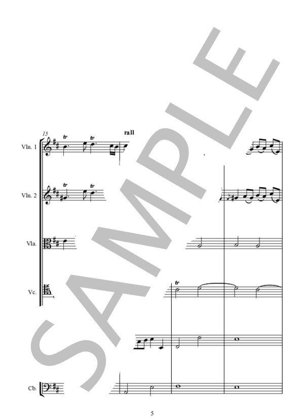 歌劇「ボレアド」から 詩の女神 ポリムニの入場 (ジャン=フィリップ・ラモー) / アンサンブル弦楽 上級 - サンプル譜面 5/5