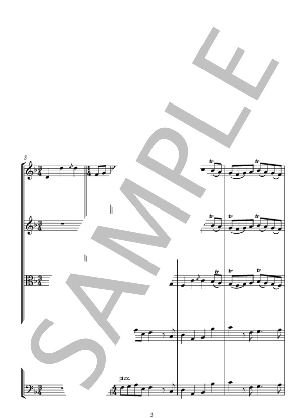 DUNBARTON'S DRUMS ダンバートンの太鼓 (FRANCESCO・BARSANTI) / アンサンブル弦楽 中級 - サンプル譜面 3/5