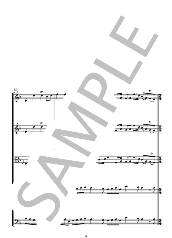 DUNBARTON'S DRUMS ダンバートンの太鼓 (FRANCESCO・BARSANTI) / アンサンブル弦楽 中級 - サンプル譜面 4/5