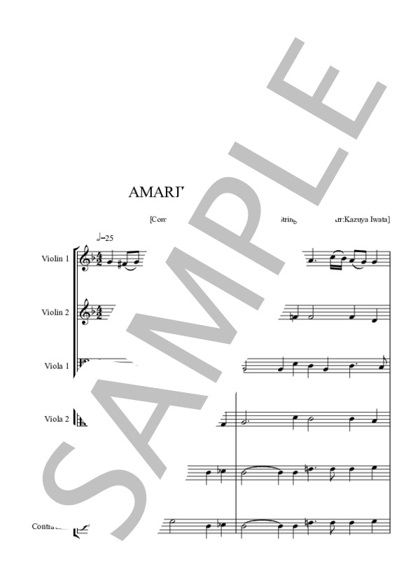AMARILLI MIA BELLA 麗しのアマリッリ 弦楽アンサンブル編曲版 (ジュリオ・カッチーニ) / アンサンブル弦楽 中〜上級 - サンプル譜面 1/5