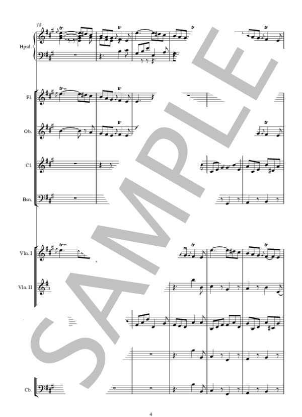 FANFARINETTE ファンファリネッテ ORCHESTRA VERSION (ジャン=フィリップ・ラモー) / アンサンブルピアノ＋他楽器 上級 - サンプル譜面 4/5