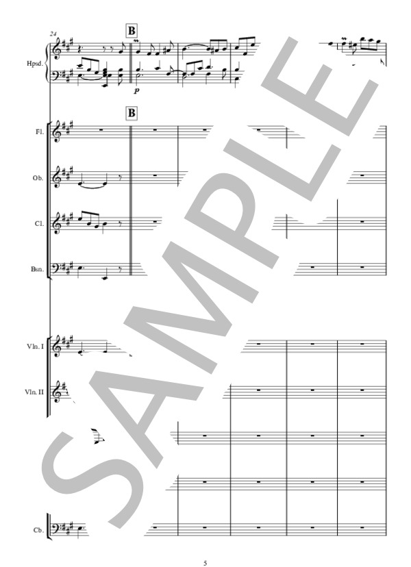 FANFARINETTE ファンファリネッテ ORCHESTRA VERSION (ジャン=フィリップ・ラモー) / アンサンブルピアノ＋他楽器 上級 - サンプル譜面 5/5