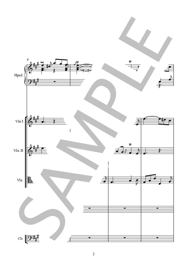 FANFARINETTE ファンファリネッテ STRING ENSEMBLE VERSION (ジャン=フィリップ・ラモー) / アンサンブルピアノ＋他楽器 中〜上級 - サンプル譜面 2/5