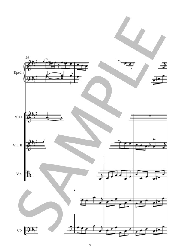 FANFARINETTE ファンファリネッテ STRING ENSEMBLE VERSION (ジャン=フィリップ・ラモー) / アンサンブルピアノ＋他楽器 中〜上級 - サンプル譜面 5/5