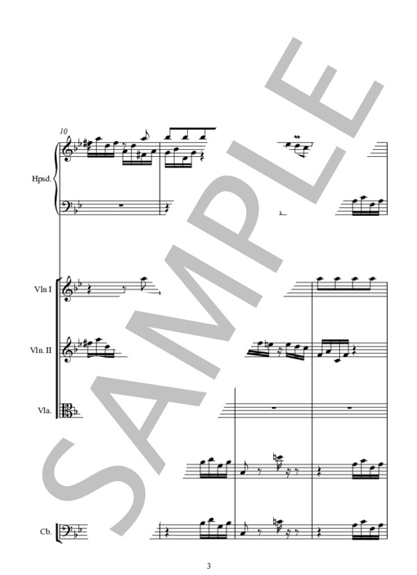 L'EGYPTIENNNE (ジャン=フィリップ・ラモー) / アンサンブルピアノ＋他楽器 中〜上級 - サンプル譜面 3/5