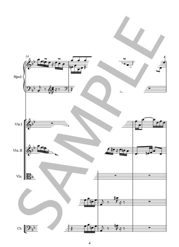 L'EGYPTIENNNE (ジャン=フィリップ・ラモー) / アンサンブルピアノ＋他楽器 中〜上級 - サンプル譜面 4/5