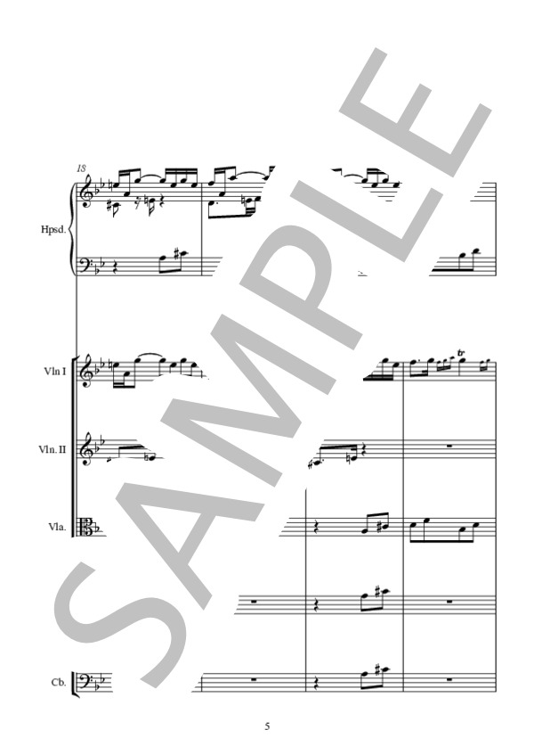 L'EGYPTIENNNE (ジャン=フィリップ・ラモー) / アンサンブルピアノ＋他楽器 中〜上級 - サンプル譜面 5/5