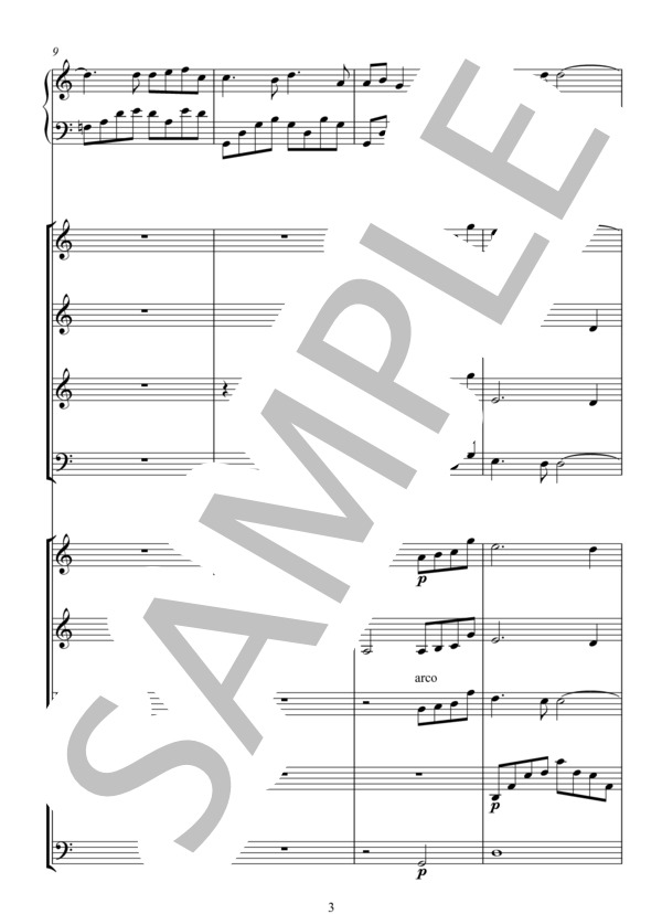 Nostalgia ノスタルジア for PIANO  + ORCHESTRA (久石 譲) / アンサンブルピアノ＋他楽器 上級 - サンプル譜面 3/5