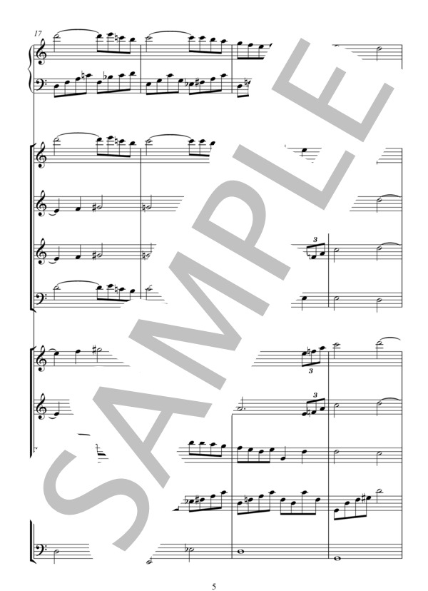 Nostalgia ノスタルジア for PIANO  + ORCHESTRA (久石 譲) / アンサンブルピアノ＋他楽器 上級 - サンプル譜面 5/5