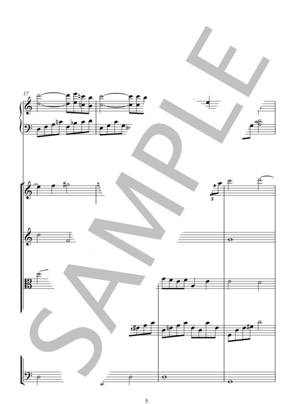 Nostalgia ノスタルジア for PIANO + STRING ENSEMBLE (久石 譲) / アンサンブルピアノ＋他楽器 上級 - サンプル譜面 5/5