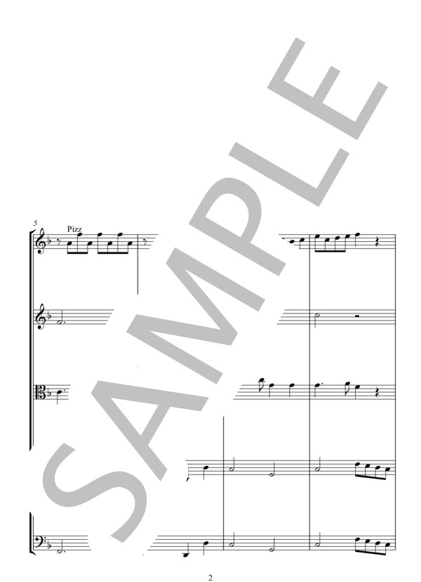 冬の夜 (不詳) / アンサンブル弦楽 中級 - サンプル譜面 2/5