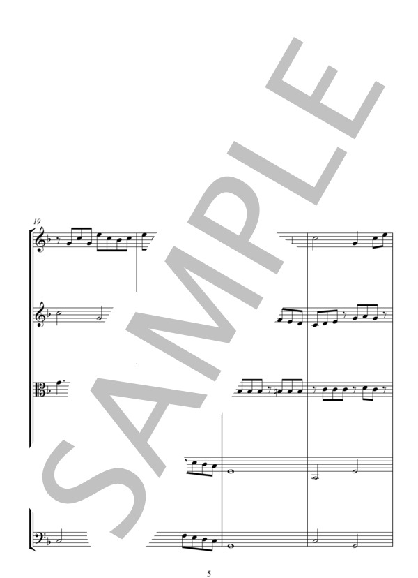 冬の夜 (不詳) / アンサンブル弦楽 中級 - サンプル譜面 5/5