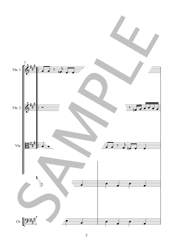 HAVA NAGILA ハバ・ナギラ (不詳) / アンサンブル弦楽 中〜上級 - サンプル譜面 3/5