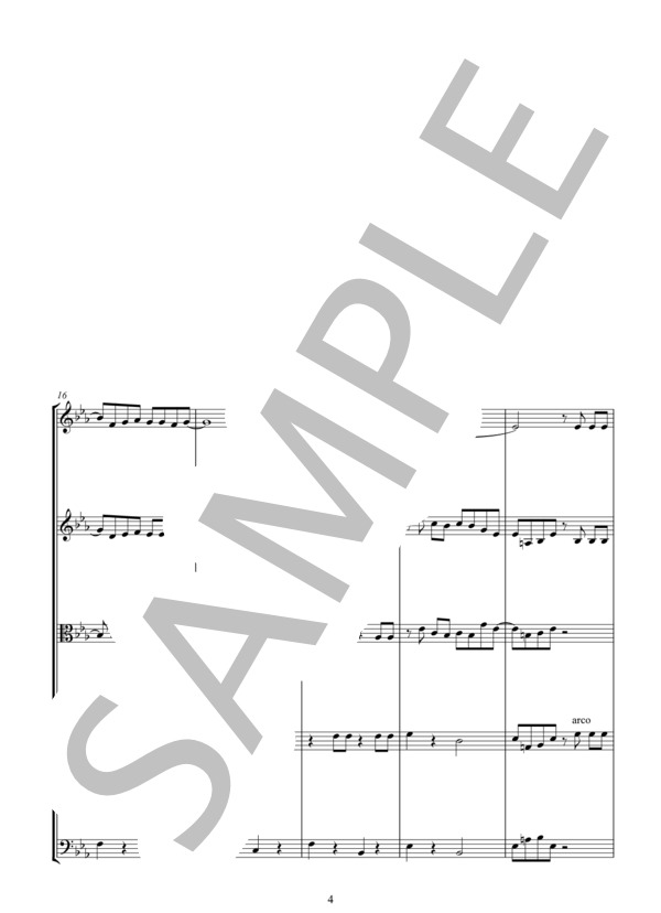 BLUE MOON ブルームーン (リチャード・ロジャース) / アンサンブル弦楽 中級 - サンプル譜面 4/5