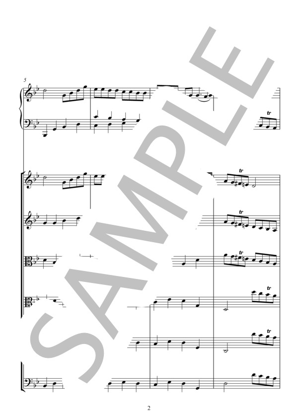 DANSE DU SAUVAGES (ジャン=フィリップ・ラモー) / アンサンブルピアノ＋他楽器 中〜上級 - サンプル譜面 2/5