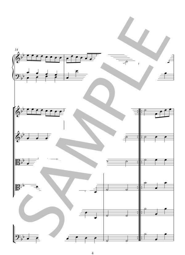 DANSE DU SAUVAGES (ジャン=フィリップ・ラモー) / アンサンブルピアノ＋他楽器 中〜上級 - サンプル譜面 4/5